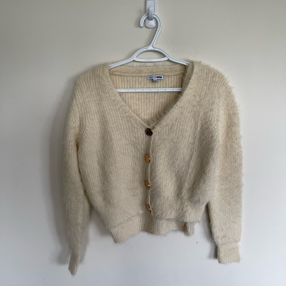 IVORY fuzzy sweater set Fashion Nova (NWOT) - Picture 4 of 7